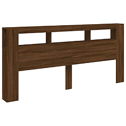 Avis Maison Chic Tête de lit scandinave à LED,meuble de chambre chêne marron 220x18,5x103,5cm bois ingénierie -MN61186