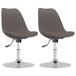 vidaXL Chaises pivotantes à manger lot de 2 Gris foncé Tissu