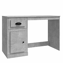 Maison Chic Bureau solide,Table de travail,Bureau d'ordinateur avec tiroir gris béton 115x50x75 cm bois d'ingénierie -GKD13162