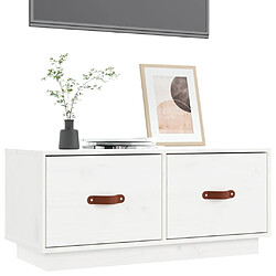 Acheter Maison Chic Meuble TV scandinave - Banc TV pour salon Blanc 80x34x35 cm Bois de pin massif -MN43646