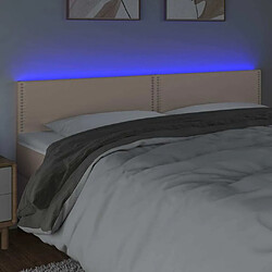 Avis Maison Chic Tête de lit moderne à LED lumineuse pour chambre - Décoration de lit Cappuccino 200x5x78/88 cm Similicuir -MN96012