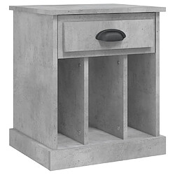 vidaXL Table de chevet gris béton 43x36x50 cm