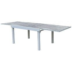 Acheter Wilsa Garden Table Modulo 6/10 personnes structure aluminium blanche, plateau en verre décors bois