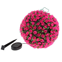 La boule de fleur accrochante solaire en plastique de LED allume le rose décoratif de jardin extérieur