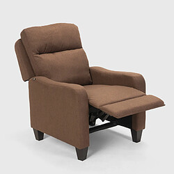 LE ROI DU RELAX Fauteuil inclinable Relax avec repose-pieds en tissu Kyoto, Couleur: Marron pas cher