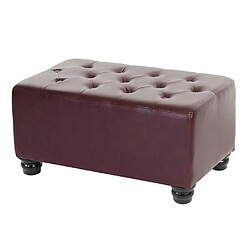 Mendler Pouf pour fauteuil de luxe relax Chesterfield, ottomane, 41x75x46cm similicuir ~ pieds ronds, brun rouge