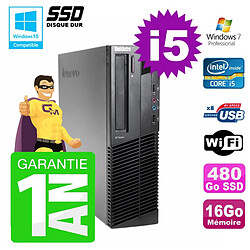 PC Lenovo M91p SFF Intel I5-2400 16Go Disque 480Go SSD Graveur Wifi W7 · Occasion 