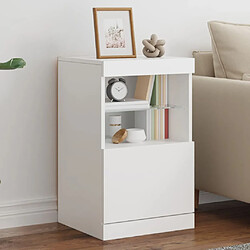 Maison Chic Commode Buffet - Meuble de rangement avec lumières LED blanc 41x37x67 cm -GKD10256