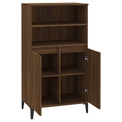 Avis vidaXL Buffet haut Chêne marron 60x36x110 cm Bois d'ingénierie