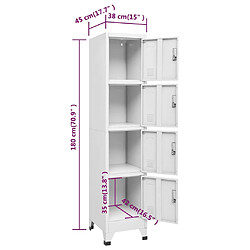 vidaXL Armoire à casier avec 4 compartiments 38x45x180 cm pas cher