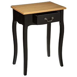 Pegane Table de chevet / Table de nuit coloris noir - Longueur 47,1 x Profondeur 30 x Hauteur 65,5 cm