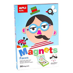 APLI Jeu magnétique Support et 30 Pièces Les visages