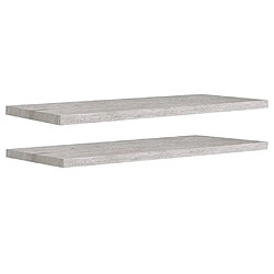 vidaXL Étagères murales flottantes 2 pcs Gris béton 90x23,5x3,8cm MDF