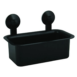 MSV Etagère de douche à ventouses PVC Noir Mat 