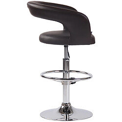 Avis Decoshop26 Lot de 2 tabourets de bar assise moderne en PVC marron pieds et repose-pieds en métal chromé 10_0004219