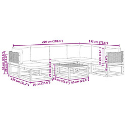 vidaXL Salon de jardin avec coussins 8 pcs bois massif d'acacia pas cher