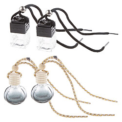 Bouteille de parfum de charme 4pcs Flacon de Parfum en Verre Pendentif Fantaisie pour Décoration Voiture