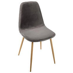 Atmosphera, Createur D'Interieur Chaise Velours Roka Gris - Atmosphera