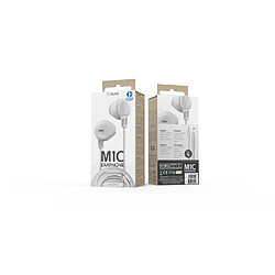 Muvit Kit Piéton M1C Rubber Semi Intra-auriculaires Jack 3.5mm avec Microphone Blanc