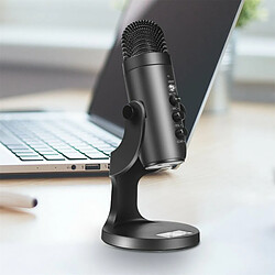 Microphone À Condensateur Prise 3,5 Mm Microphone Usb Pour Pc Ordinateur Studio D'Enregistrement Diffusion En Direct Noir pas cher