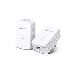 Mercusys Kit de démarrage Powerline Gigabit AV1000 (lot de 2) Vitesse 1000Mbps Powerline CPU Broadcom 1 port Gigabit Branché au mur HomePlug AV2 Couleur Blanc