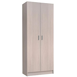 Armoire multi-usages avec 2 portes en bois couleur chêne - Dim : H180 x L73 x P37 cm -PEGANE- 