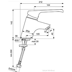 Mitigeur Robinet Lavabo laiton Chromé PORCHER D2443AA