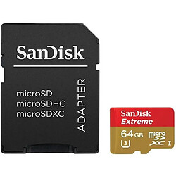 SanDisk Extreme Micro SD HC 64Go + Adaptateur SD 