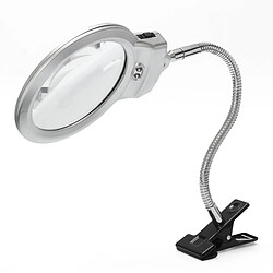 Acheter Universal Sur le bureau, verre, lecture, loupe, loupe, tuyau métallique, LED, avec pince, lumière éclairée, top, bureau, amplificateur.