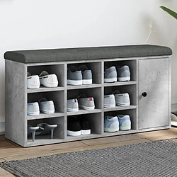 Maison Chic Banc à chaussures | Meuble de rangement à chaussures Meuble d'Entrée gris béton 102x32x50 cm bois d'ingénierie -MN20214