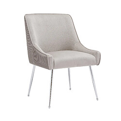 Vivenla Lot de 2 chaises de salle à manger design revêtement en velours taupe et piètement en acier inoxydable argenté collection HAVANA