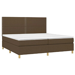 Avis Maison Chic Lit adulte- Lit + matelas + LED,Sommier à lattes de lit matelas et LED Marron foncé 200x200 cm -GKD51840