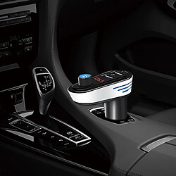 Wewoo Transmetteur FM Auto argent Car Bluetooth V4.2 Lecteur MP3 5V 3.1A Sortie Deux ports USB Chargeur allume-cigare avec lumière LED, micro intégré, support U-disque et appels mains-libres / réponse