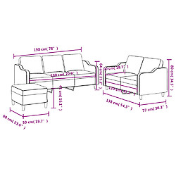 vidaXL Ensemble de canapés 3 pcs avec coussins Gris foncé Tissu pas cher