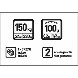 Pèse-personne électronique 150kg/100g verre/gris - beg47010gl - TERRAILLON