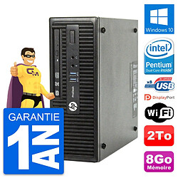 PC HP ProDesk 400 G3 SFF Intel G4400 RAM 8Go Disque Dur 2To Windows 10 Wifi · Occasion 