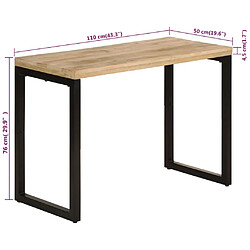 vidaXL Table à dîner 110x50x76 cm Bois de manguier massif pas cher