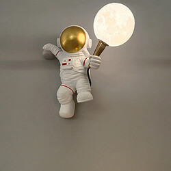 Universal Applique murale astronaute imprimée en 3D Lune Personnalité créative Protection des yeux Chambre à coucher Chambre d'enfant Applique murale à côté du lit Couloir du salon (câblage, pas de prise, pas d'ampoule incluse) 