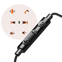 Avis LinQ Écouteurs Jack 3.5mm Intra-auriculaires Microphone Boutons Contrôle Noir