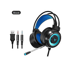 Universal Écouteurs Gamers Écouteurs Surround Stéréo Écouteurs Filaires Microphone USB Éclairage Couleur Écouteurs Gamers 