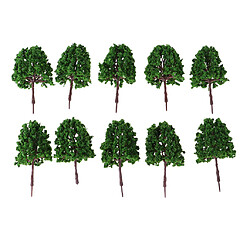 Arbres Modèles en Plastique Echelle 1: 100 Lot de 10pcs Arbres Modèles en Plastique pour Paysage Modélisme Ferroviaire Echelle 1: 100 - Vert Foncé