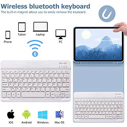 Avis RedMiter Silicone avec Clavier Français AZERTY Bluetooth pour iPad Air4 10.9 - Bleu clair&Blanc