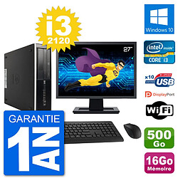 PC HP Compaq 6200 Pro SFF Ecran 27" i3-2120 RAM 16Go 500Go Windows 10 Wifi - Occasion