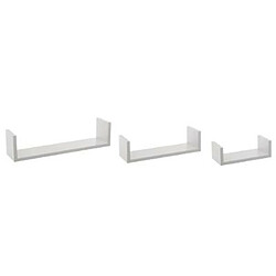 Lot de 3 Étagères Murales Bord 42cm Blanc 