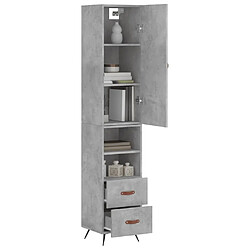 Avis Maison Chic Buffet,Meuble de Rangement,commode pour salon,Cuisine Gris béton 34,5x34x180 cm Bois d'ingénierie -MN81716