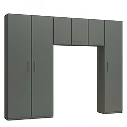 Inside 75 Ensemble de rangement pont 3 portes gris graphite mat largeur 280 cm