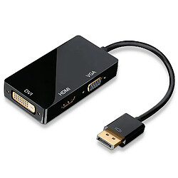 CABLING® adaptateur DisplayPort Mâle vers HDMI VGA DVI(24+1) Femelle Adaptateur DP Résolution 4K et 1080P pour PC, Noir