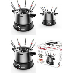 Techwood APPAREIL A FONDUE 8 PERSONNES EN INOX 1500W CAPACITE 1,4 L anti-projections Thermostat réglable