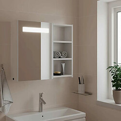 Maison Chic Armoire de salle de bain,Meuble de rangement,Meuble haut à miroir avec LED blanc 60x13x52 cm -GKD644115