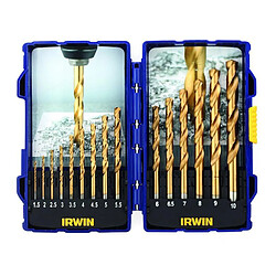 Irwin - Coffret de 15 forets à métaux HSS Titanium de 1,5 à 10 mm - 10503991